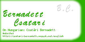 bernadett csatari business card